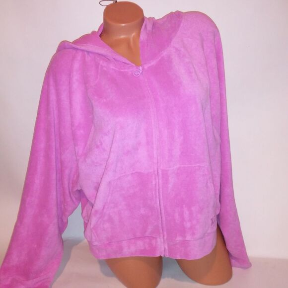 Victoria Secret PINK Lounge Set Hoodie & Shorts XL Pink Terry Cloth Zip Up Pocke - Picture 10 of 16